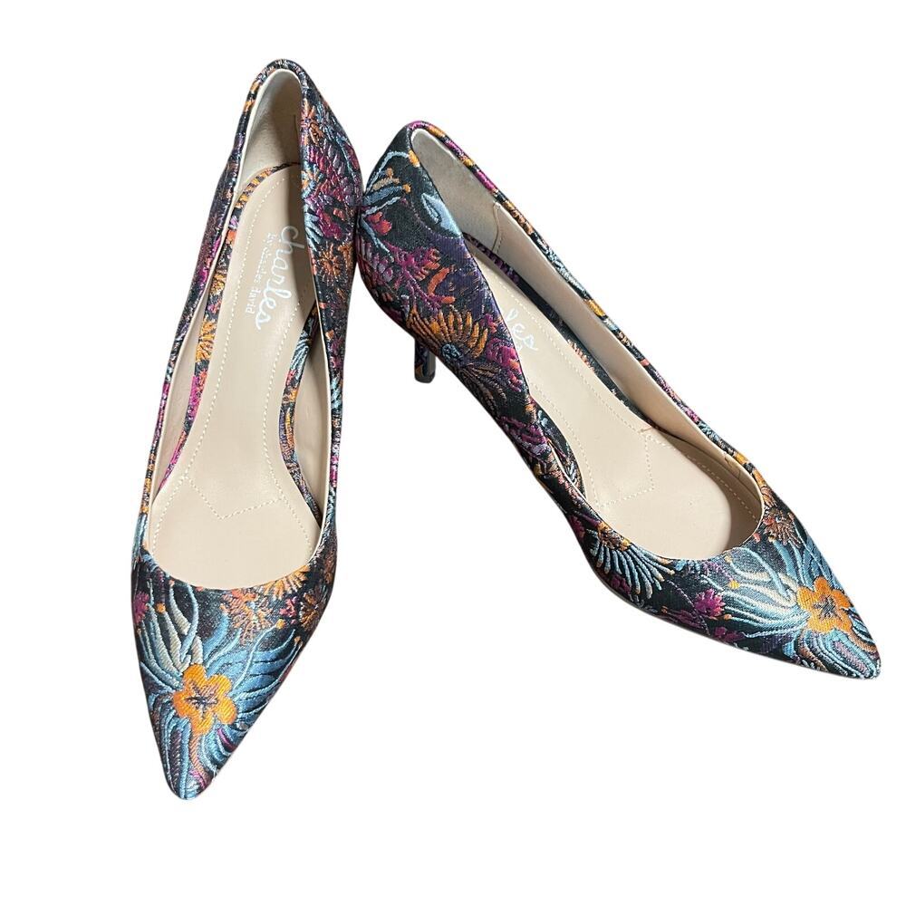 NWOT CHARLES by Charles David Women's Floral Brocade Heels Shoes Size 7M